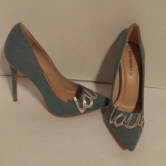 Shoe Republic LA Shoes - 2/$20 Blue "Love" high heel pumps sz 9